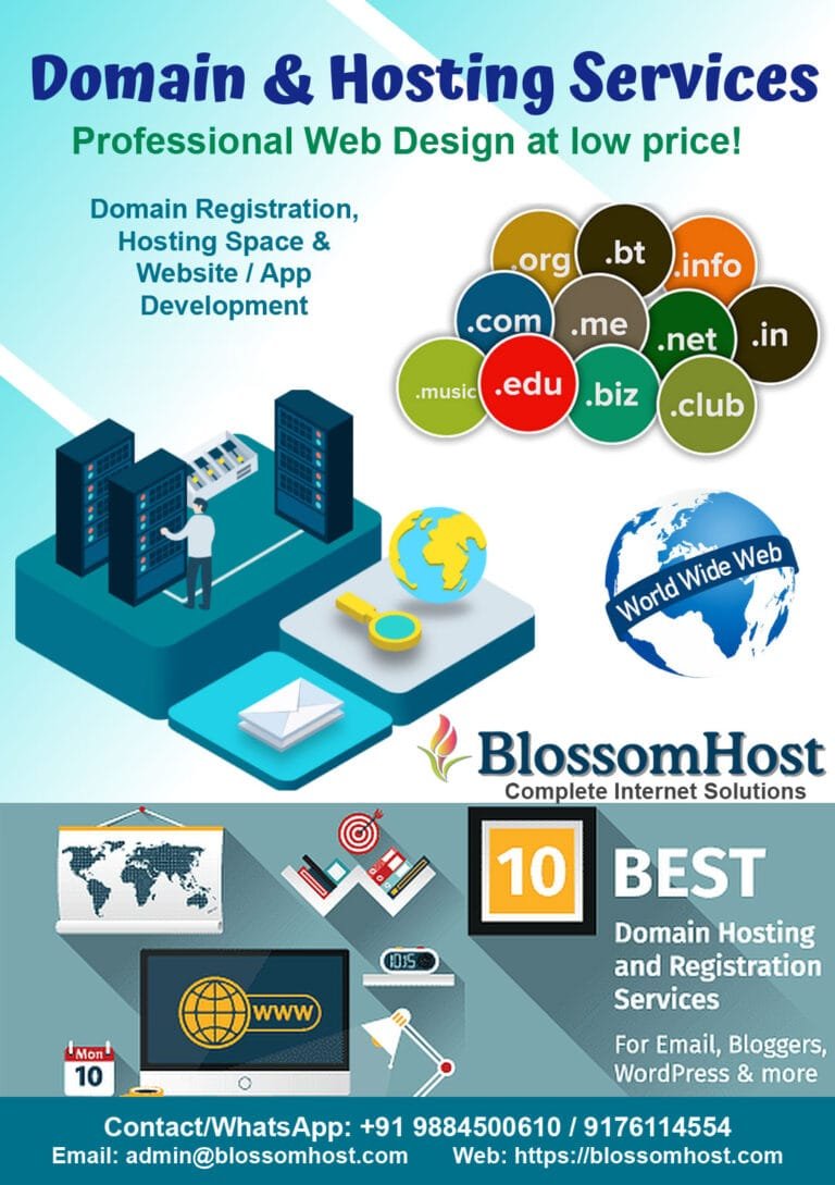 BlossomHost Domain Hosting Flyer 768x1089