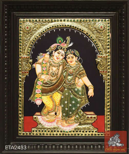 radha krishna tanjore painting 15x12 1